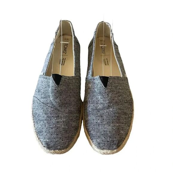 Toms Women's Deconstructed Alpargata Chambray Navy Ankle-High Canvas SZ 10 - Picture 3 of 11